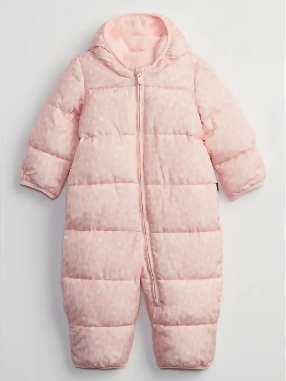 GAP $64 Baby Puffer Snowsuit Bunting Girls Size 3-6 M Pink Cameo Cold Control